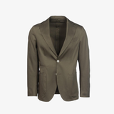 Giacca Napoli monopetto destrutturata in cotone elasticizzato verde