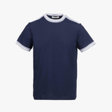 T-shirt in cotone con costina blu