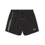 Black logo stripe swim shorts