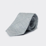 Cravatta in cotone con motivo principe di Galles blu