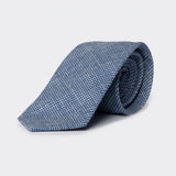 Cravatta pied de poule celeste