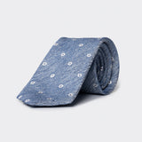 Cravatta con motivo floreale blu