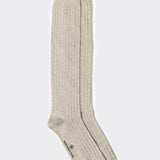 Calza lunga a coste con profili a contrasto grigio chiaro