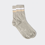 Calza lunga a coste con profili a contrasto  grigio chiaro