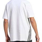 T-shirt manica corte con bande laterali bianco