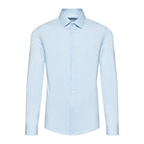 Camicia in popeline slim celeste