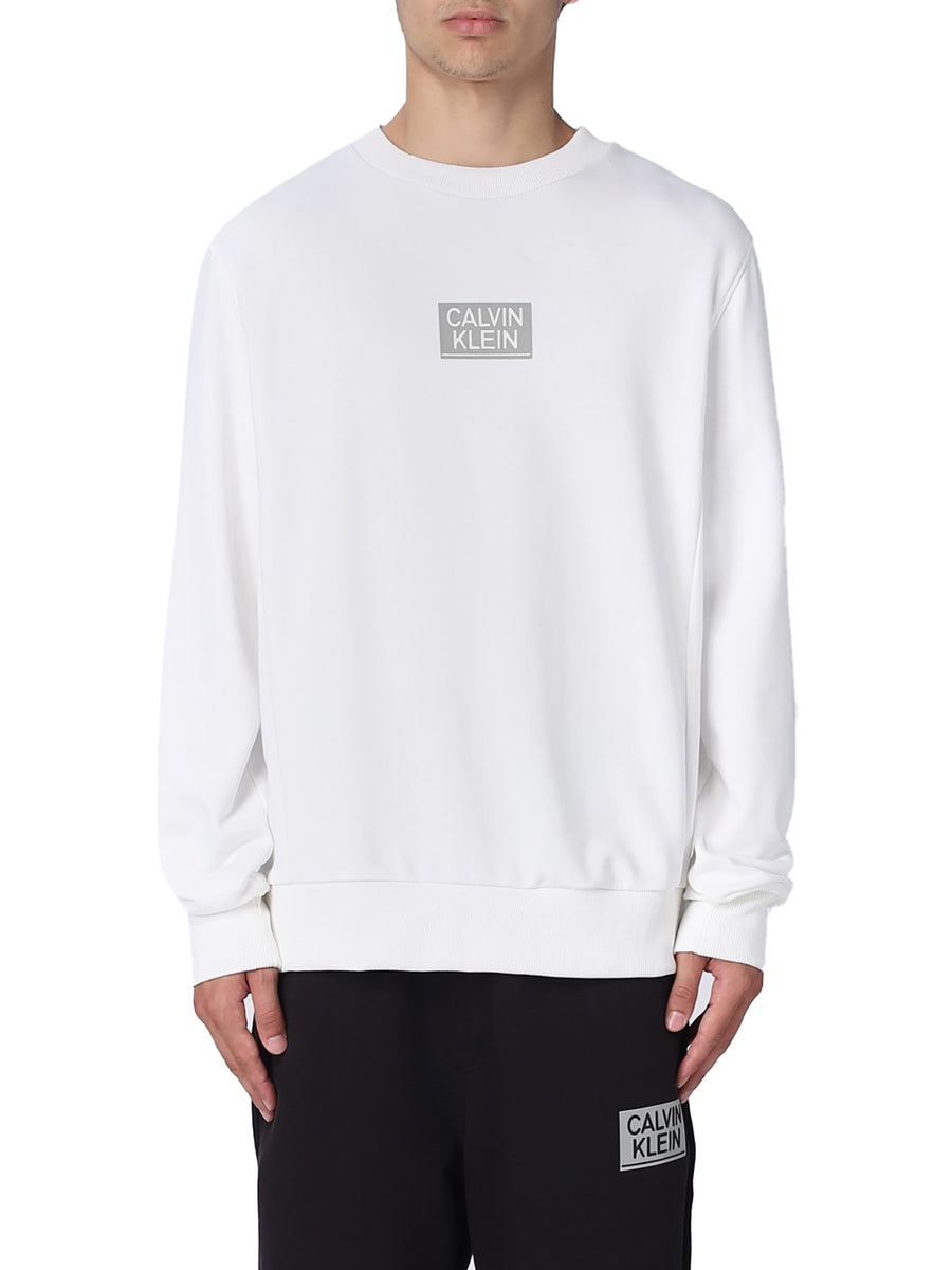 Felpa con logo stencli sul petto bianco