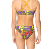 Patterned Cashmere bikini top and briefs
