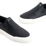 Black slip-on sneakers