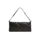 Black re-lock quilted wristlet clutch bag