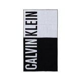 Black colorblock beach towel