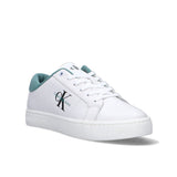 Sneakers Classic Cupsole Low bianco con inserto celeste