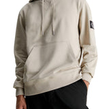 Cotton badge hoodie
 beige