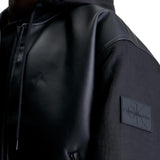 Bomber jacket with hood zip closure
 black