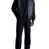 Bomber jacket with hood zip closure
 black