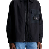 Giacca a vento con zip mix media 
 nero
