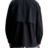 Giacca a vento con zip mix media 
 nero