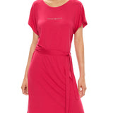 Dress with fuchsia studded logo