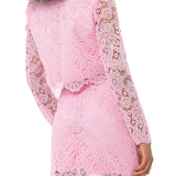 Pink lace miniskirt