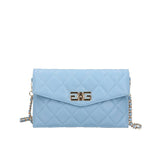 Light blue rhombus matelasse clutch bag