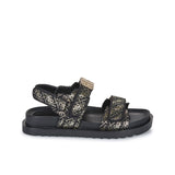 FABELIS BLACK/PLATINUM LEATHER SANDAL