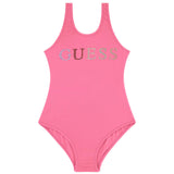 Costume intero logo strass fucsia