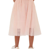 Pink little girl ceremony tulle midi skirt