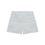 Light blue ceremony tweed shorts for girls