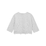 Blusa pizzo manica 3/4 cerimonia bambina bianco