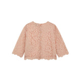 Pink girl's ceremony 3/4 sleeve lace blouse