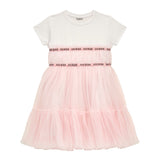 Pink little girl combined tulle dress