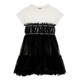 Abito tulle combinato bambina nero