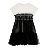 Abito tulle combinato bambina nero