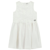 Abito con ricami lace&crepe cerimonia bambina bianco