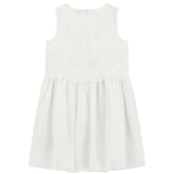 Abito con ricami lace&crepe cerimonia bambina bianco