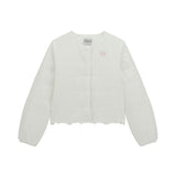 White girl's broderie anglaise down jacket