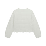 White girl's broderie anglaise down jacket