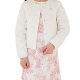 White girl's broderie anglaise down jacket