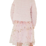 Pink broderie anglaise down jacket for girls