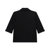 Oversized milan stitch jacket for girls in black