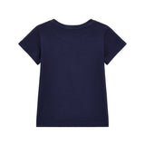 Blue lurex print t-shirt for girls