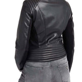 New Fiammetta zip leather jacket
 black