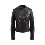 New Fiammetta zip leather jacket
 black