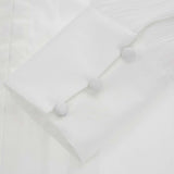 Amara white pleated long-sleeved shirt