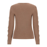 Laurel micro sequin sand crewneck sweater