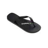 Brasil black logo flip flops