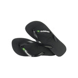 Brasil black logo flip flops