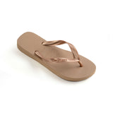 Top Tiras pink gold flip flops