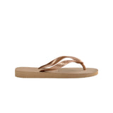 Top Tiras pink gold flip flops