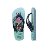 Minecraft children's light blue flip flops